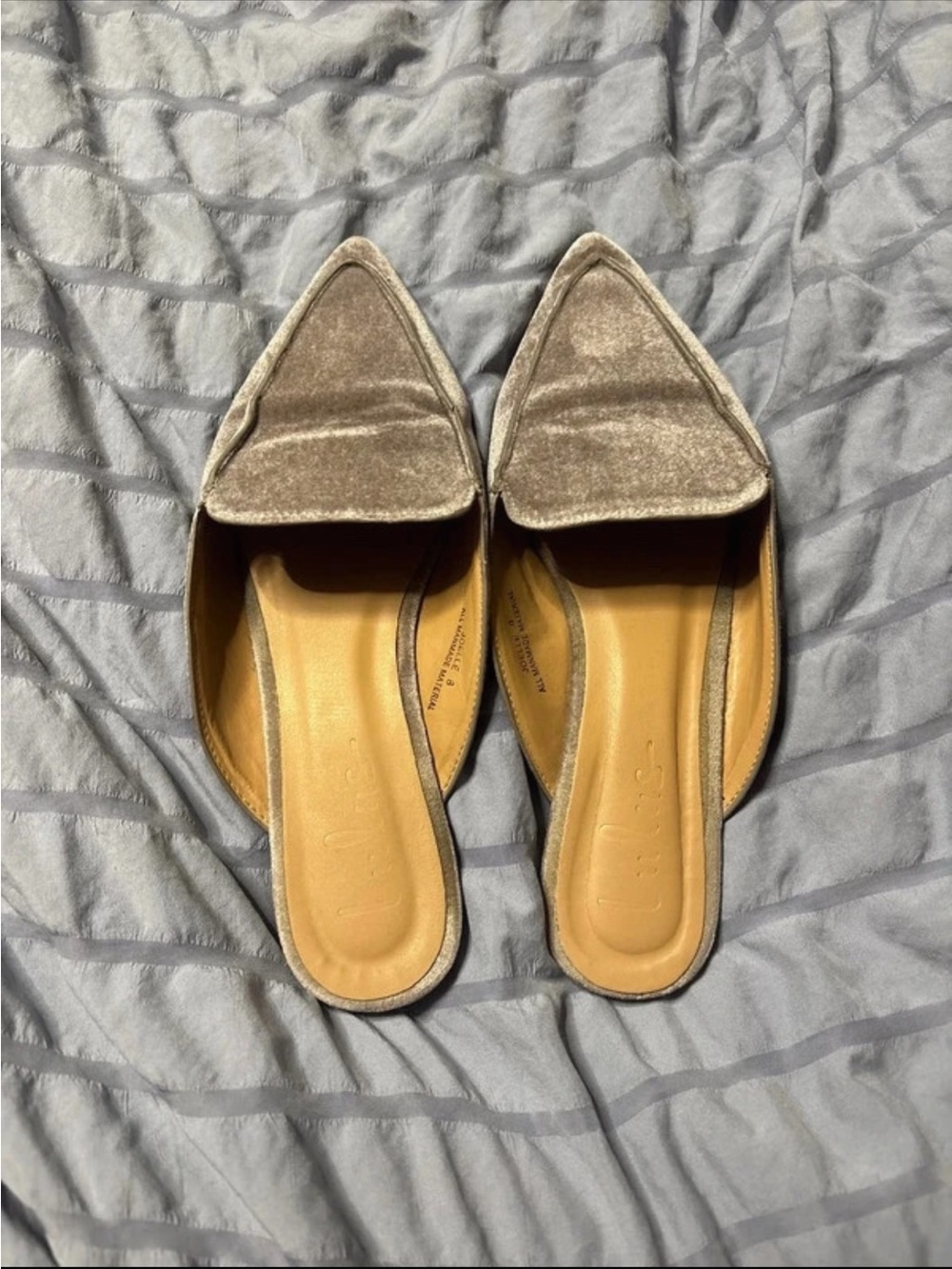Lulu's Pointed Toe Flats in Taupe Suede
